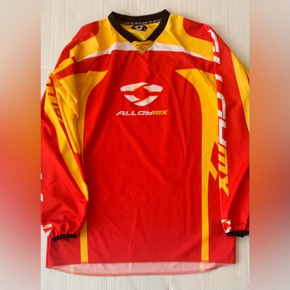 Alloy Mx Pulse Jersey Mens Motocross 2000s Moto Dirt Bike Mtb Gear Red Sz Medium